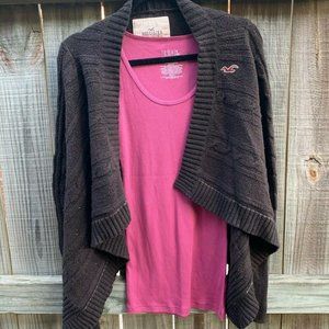 Hollister‎ Women Sweater Size Medium Open Front Bro